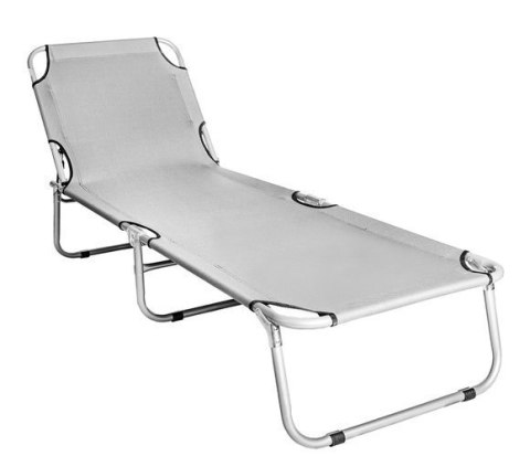 Leżak/leżanka z daszkiem - szara L12965