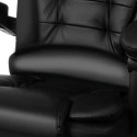 Fotel biurowy z podnóżkiem skóra eko - czarny