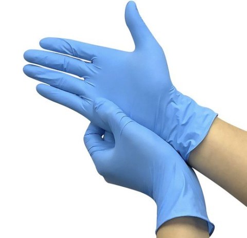 Rękawice nitrylowe 100szt. S - niebieskie