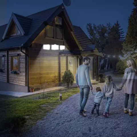 Lampa solarna 171 LED z panelem zewnętrznym Izoxis