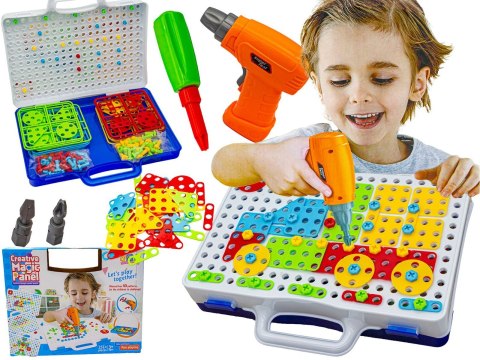 Edukacyjna Układanka,Puzzle,Klocki Kreatywna Mozaika, Wkrętarka 151 El Zestaw Konstrukcyjny Przecena 2