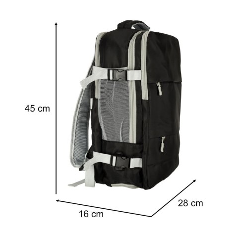 Plecak podróżny do samolotu wodoodporny kabel USB 45x16x28cm