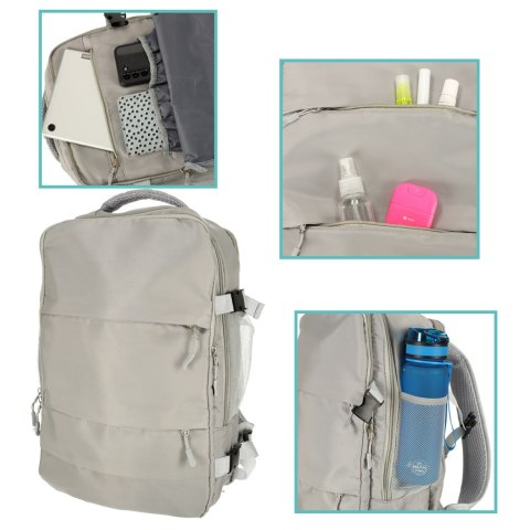 Plecak podróżny do samolotu wodoodporny kabel USB 45x16x28cm