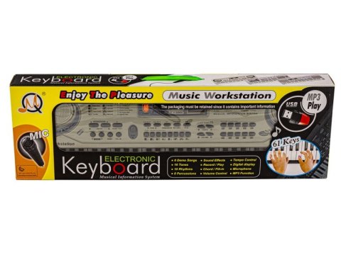 Keyboard MQ-811 Organki, 61 Klawiszy, Zasilacz, Mikrofon, USB Przecena 1