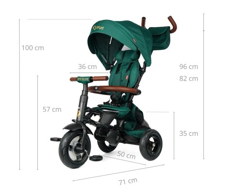 Qplay Rowerek Trójkołowy Rito Deluxe Rubber Green Qplay Rowerek Trójkołowy Rito Deluxe Rubber Green
