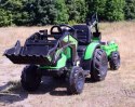 mega traktor z ładowarką,koparką, przyczepą 24 V super-moc olbrzymi