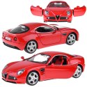 Auto metalowe model Alfa Romeo 8C Competizione skala 1:32 światła