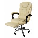 Fotel biurowy z podnóżkiem- biały Malatec 23287