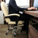 Fotel biurowy z podnóżkiem- biały Malatec 23287