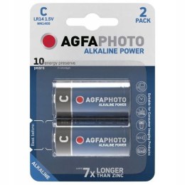 2x bateria agfaphoto c lr14 r14 1.5v alkaliczna