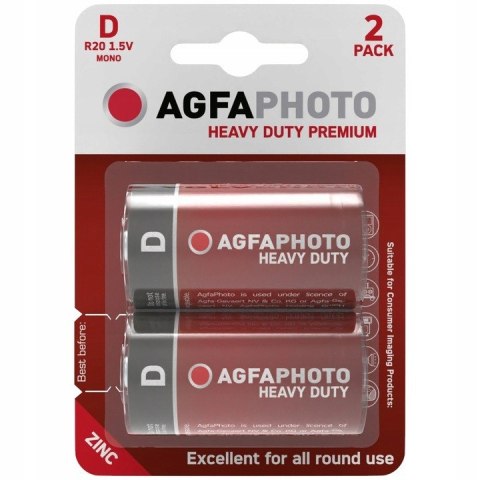 2x bateria agfaphoto heavy duty d lr20 cynkowa