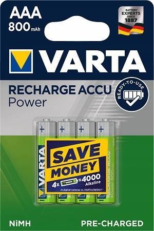 baterie varta 4xakumulatorki bateria r3 aaa 800mah