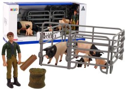  figurek zwierzęta domowe na farmie rolnik świnki