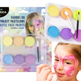 Farby farbki do malowania twarzy 6 kol pastelowe
