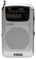 Mini radio przenośne noveen pr151 silver słuchawki