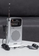 Mini radio przenośne noveen pr151 silver słuchawki