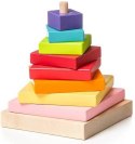 Piramida piramidka kolorowa drewniana wzory edukac