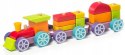 Pociąg lokomotywa wagoniki drewniany klocki ciuchc