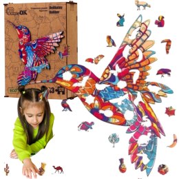 Puzzle drewniane układanka delikatny koliber ptak