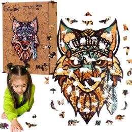 Puzzle drewniane układanka leśny lis lisek kolorow