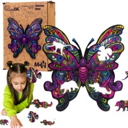 Puzzle drewniane układanka motyl kolorowy wzory