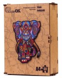 Puzzle drewniane układanka słoń słonik kolorowy