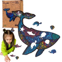 Puzzle drewniane układanka wieloryb ryba rekin