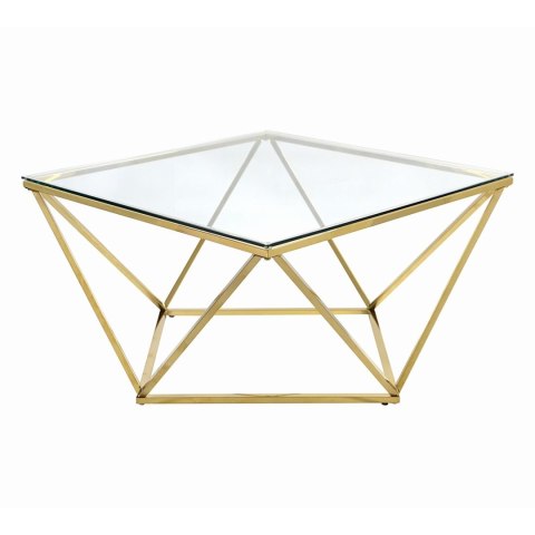 Stolik stół  kawowy okolicznościowy diament złoty 80x80x46cm