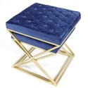 Siedzisko  pufa krzesło taboret royal s/2 niebieski/zł h=37/46cm