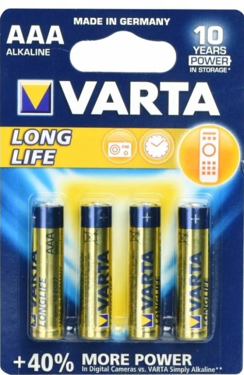 baterie alkaliczne aaa varta lr03 longlife bl./4