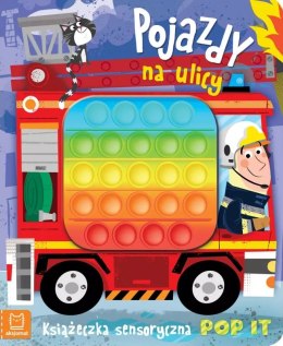 Książeczka książka dla dzieci sensoryczna pop it pojazdy na ulicy