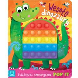 Książeczka książka dla dzieci sensoryczna z pop it wesołe dinozaury