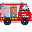 Książeczka książka dla dzieci świat na kółkach ruchome wóz strażacki