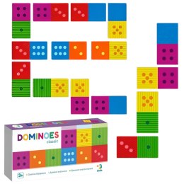 Domino klasyczne gra planszowa dla najmłodszych dzieci kolorowe karty