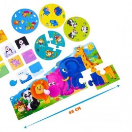 Gra świat zoo dla przedszkolaków 3w1 puzzle zwierzęta roter 