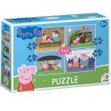 puzzle 4w1 świnka peppa cztery układanki w jednym opakowaniu dla dzieci