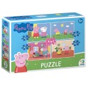 puzzle 4w1 świnka peppa urocze cztery układanki w jednym opakowaniu