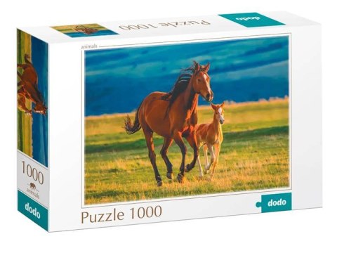 puzzle nauka źrebaka 1000 elementów do ułożenia piękny obraz koń i źrebak