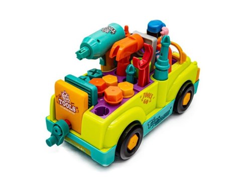 Auto Do Rozkręcania i Skręcania + Narzędzia, Jeździ, Świeci, Gra Melodie Wkrętarka Przecena 1