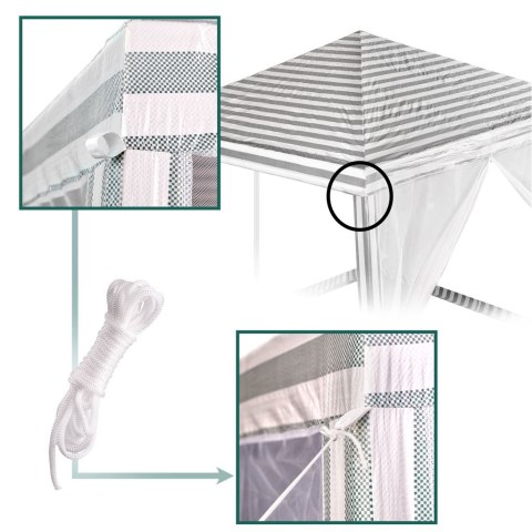 Namiot pawilon altana ogrodowy imprezowy handlowy Biały 2X2m