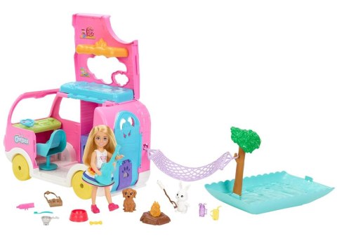 Barbie kamper Chelsea mini lalka + zwierzątka akcesoria HNH90 ZA5091