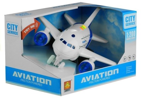 Duży Samolot z Napędem Świeci Gra Biały 1:120