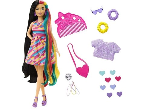 Lalka Barbie Totally Hair Kolorowe włosy akcesoria serduszka HCM90