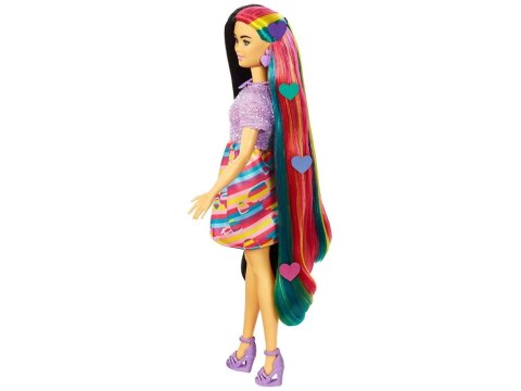 Lalka Barbie Totally Hair Kolorowe włosy akcesoria serduszka HCM90