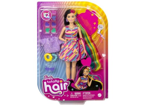 Lalka Barbie Totally Hair Kolorowe włosy akcesoria serduszka HCM90