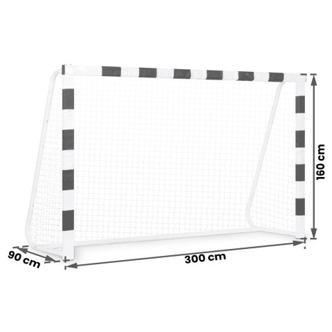 Bramka do piłki nożnej 300 x 160 x 90 cm NS-460 czarno-biała