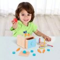 Tooky Toy Drewniana Kostka Edukacyjna Szuflada Pudełko Montessori Sorter Nauka Kolorów 4w1 3 szt.