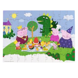 Puzzle 2w1 świnka peppa 60 elementów układanka i kolorowanka w jednym