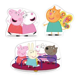 Puzzle 3w1 świnka peppa peppa pig 3 układanki w jednym opakowaniu