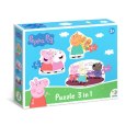 puzzle 3w1 świnka peppa peppa pig 3 układanki w jednym opakowaniu